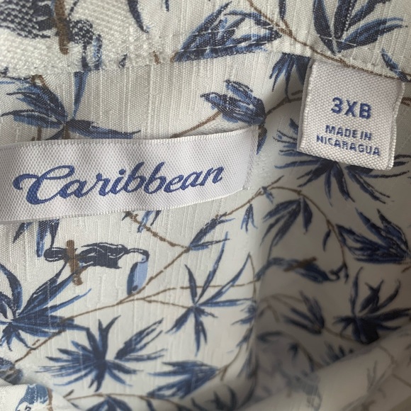 Caribbean Men’s Short Sleeve Button Down Casual Shirt 3XB - Picture 4 of 5